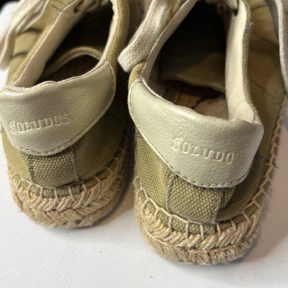 Soludos Women's Tennis Platform Espadrille Lace Up Sneakers Size 8 - Picture 4 of 9